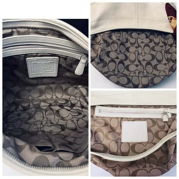 VINTAGE COACH SOHO CREAM/BEIGE HOBO LEATHER SHOULDER SHOULDER BAG  9464 - Picture 10 of 15